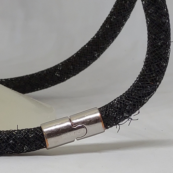 Black Stardust crystal mesh Swarovski Choker Or Wrap Bracelet 16” Magnetic Clasp - Picture 7 of 9